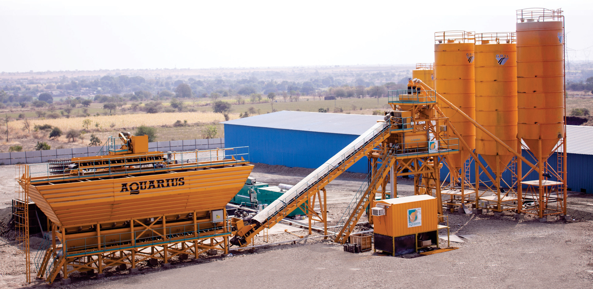 Aquarius SP 120C Batching Plant working at G R INFRA PROJECTS LTD. for AKKALKOT-SOLAPUR Concrete Road Project