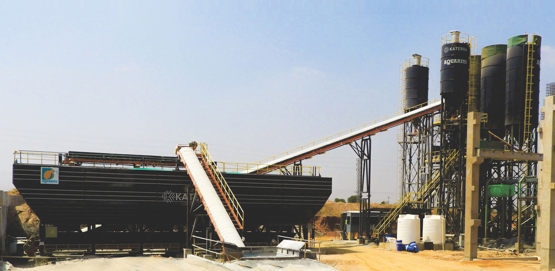 Aquarius SP 90C customized dual mixer batching plant working at the Katerra India Pvt. Ltd Precast Factory, Hyderabad