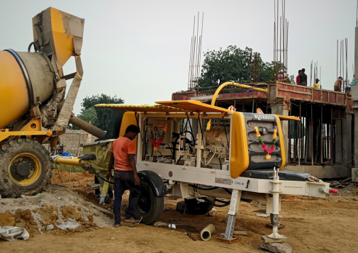 Aquarius 1405 D Stationary Concrete Pump working at Rishika Construction, Jaisingh nagar District Shahdol, Madhya Pradesh