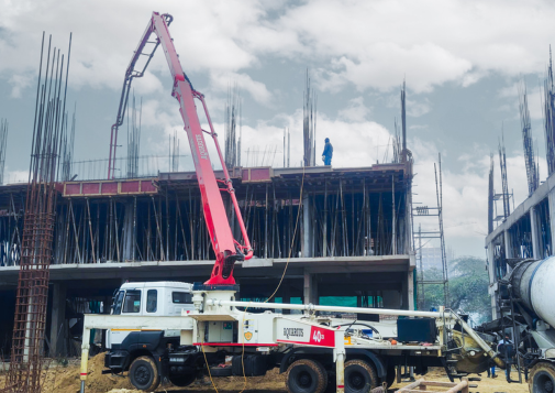 Aquarius 40 ZX Boom Pump working at Expert concrete, Faridabad.