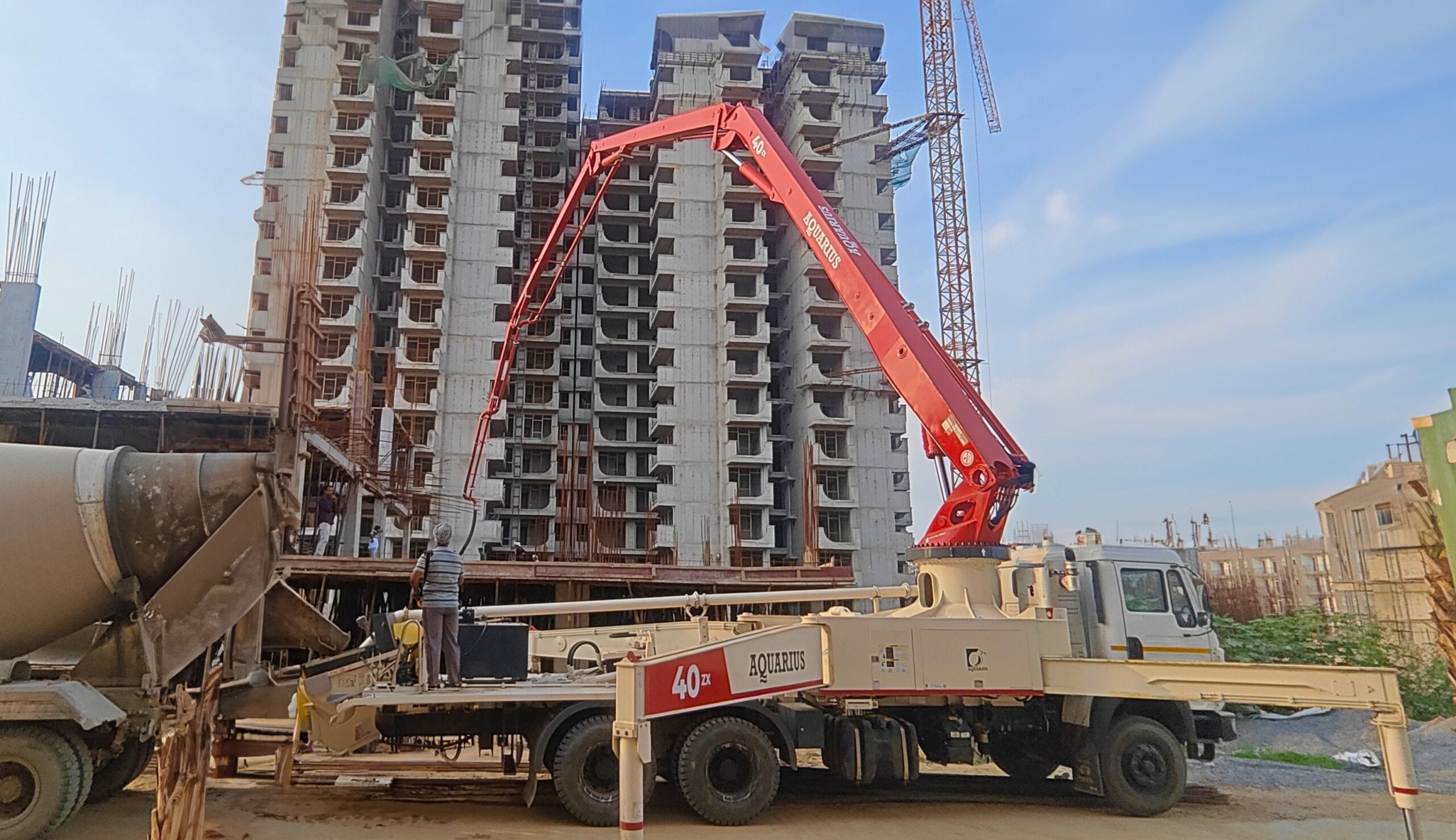 Aquarius 40 ZX Boom Pump working at Shree Sai Enterprise, Haryana.