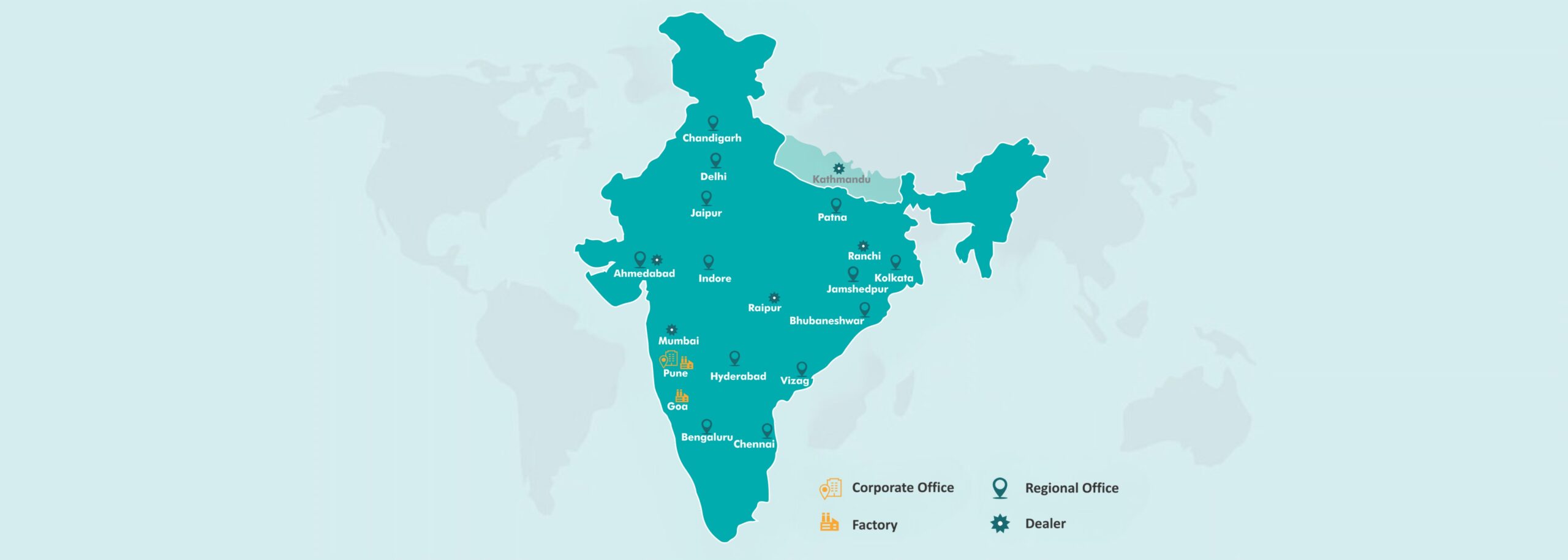 Aquarius Engineers presence map in India
