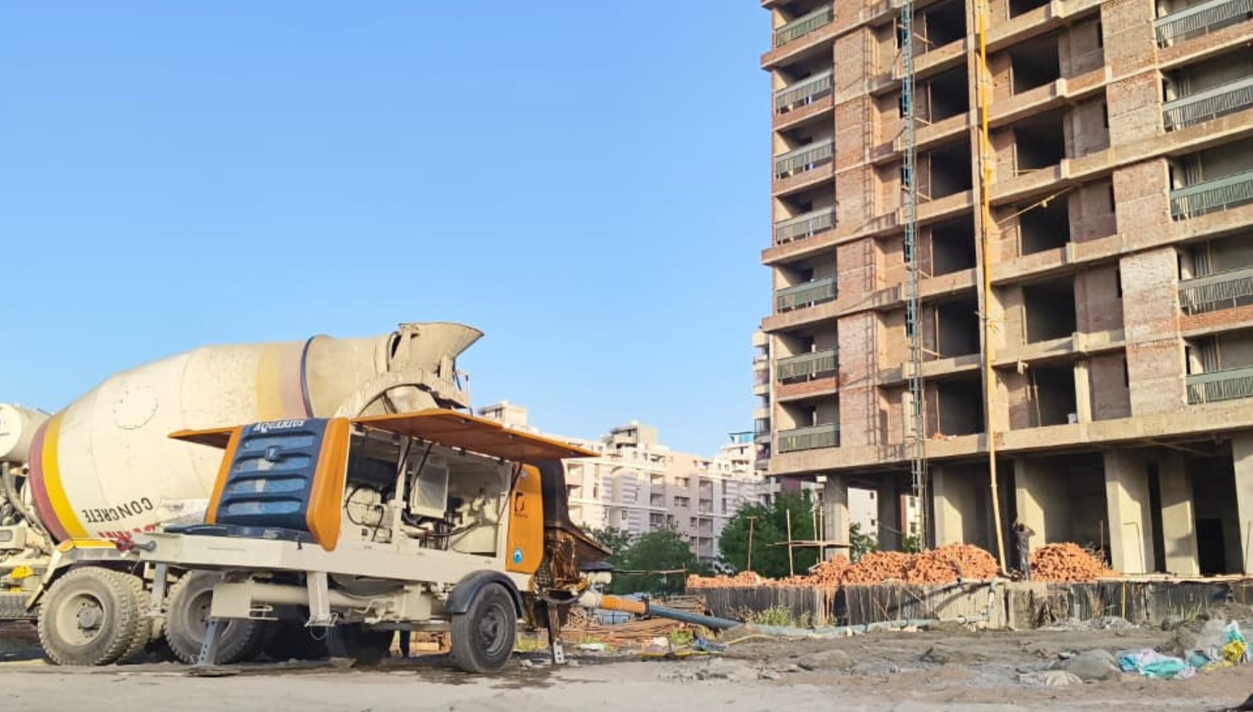 Aquarius Engineers stationary concrete pump.